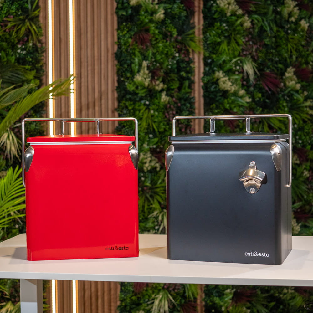 Mirpol Ladă frigorifică retro metalică turistică, 13 L, roșie [1]