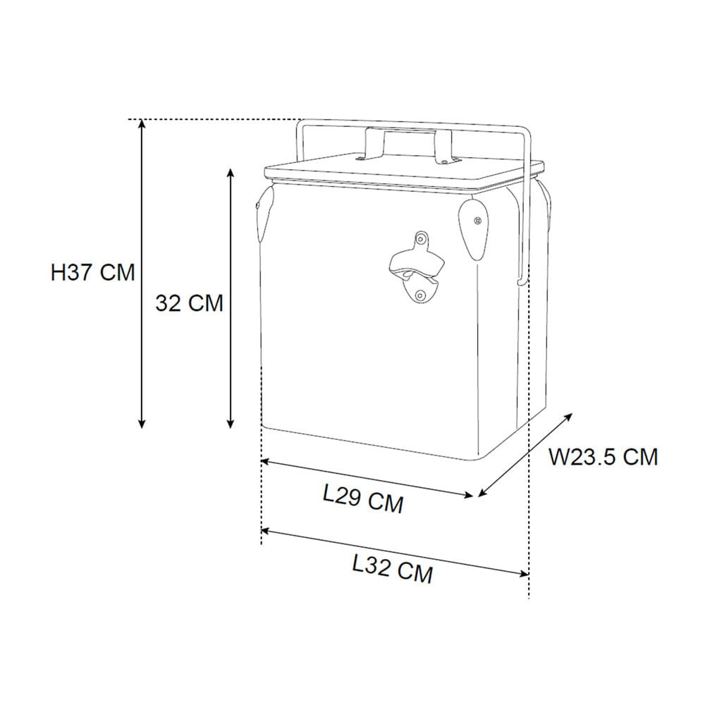 Mirpol Ladă frigorifică retro metalică Tourist, 13 L, neagră [6]