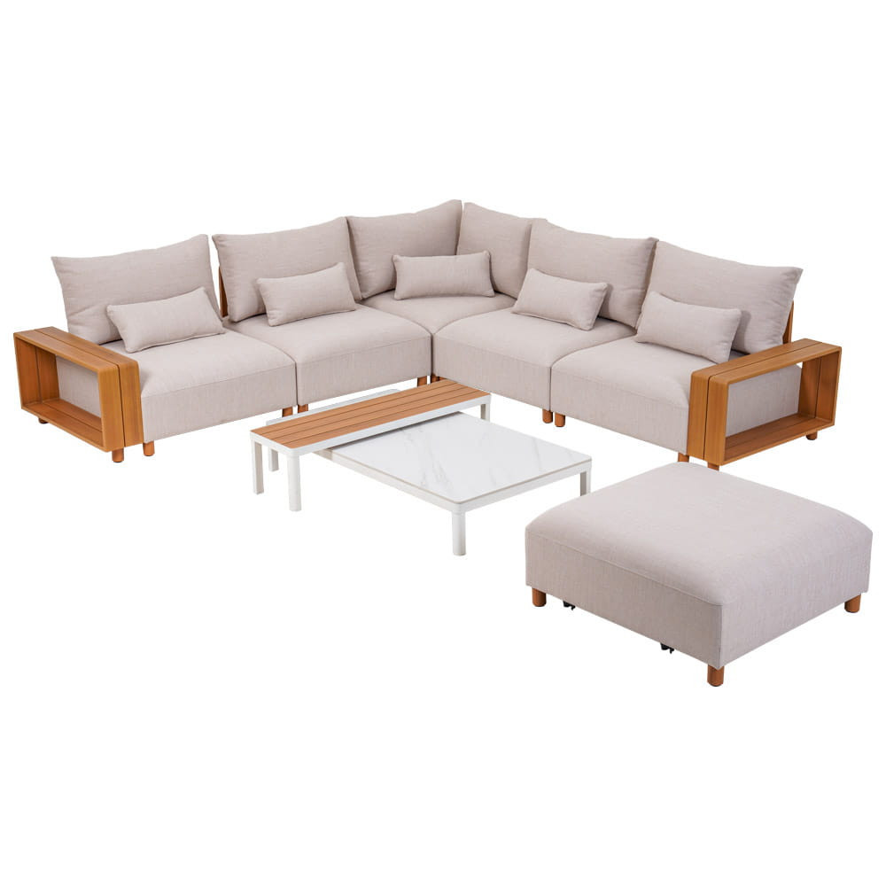 Mobilier grădină - Mirpol Set modular de colțar de grădină KALEM bej