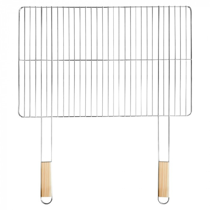 Grătar grădină - Mirpol Grilaj pătrat cu mâner din lemn 69x60 cm