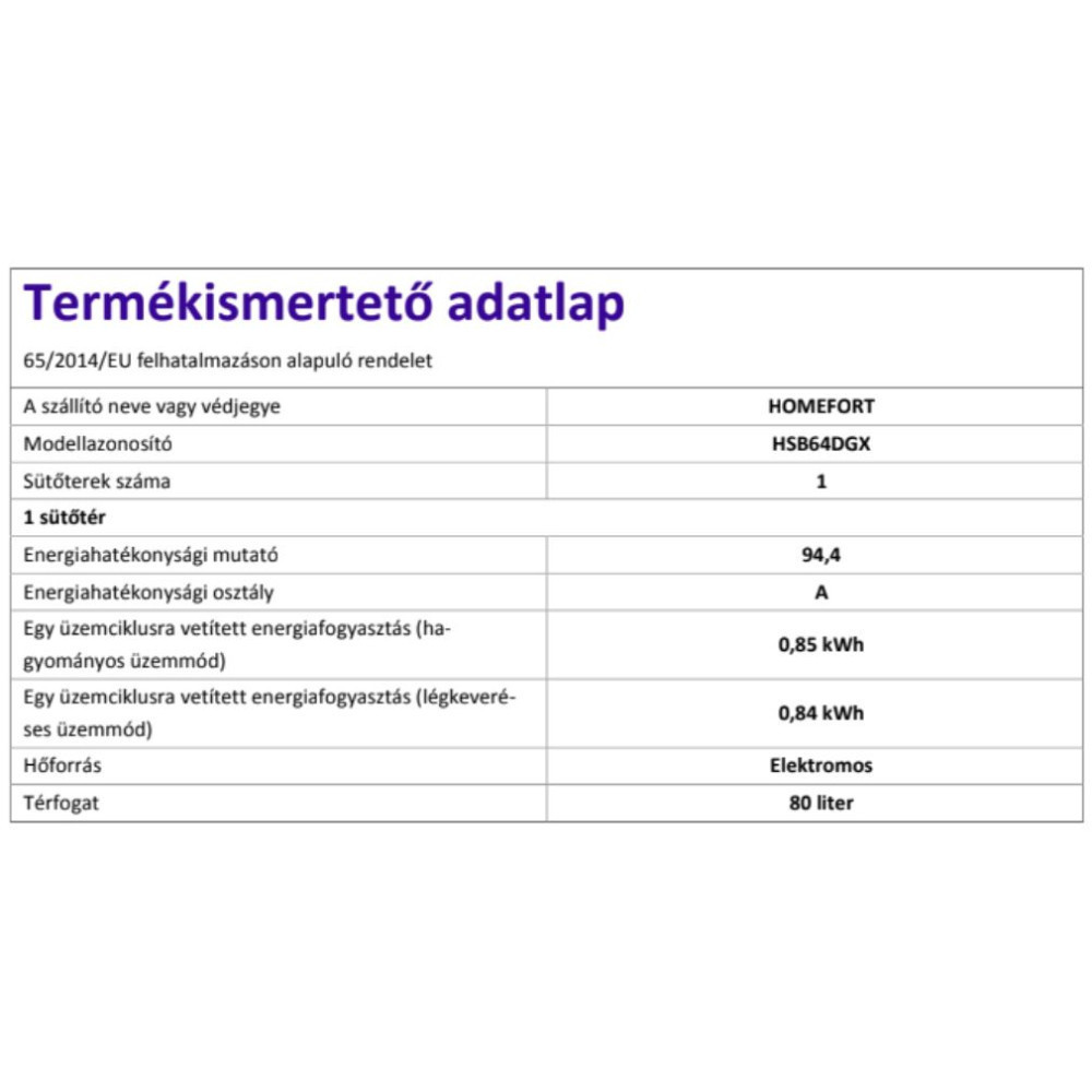 Homefort Cuptor încorporat HOMEFORT HSB64DGX [7]