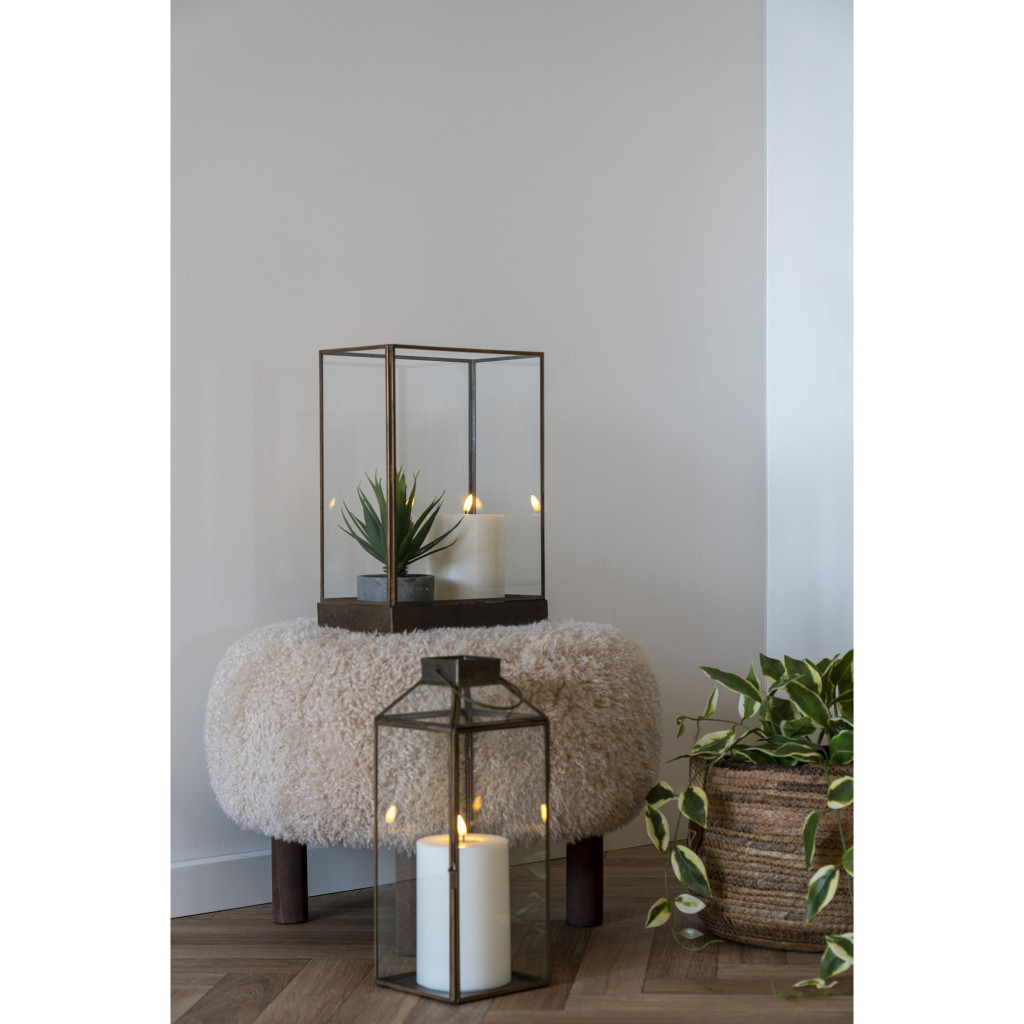 House Nordic Lanternă decorativă Manali, metal/vidră, cupru antic [1]