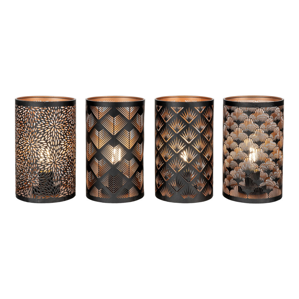 Accesorii decorative - House Nordic Lumini decorative cu LED-uri Nata, negru/coper, set de 60