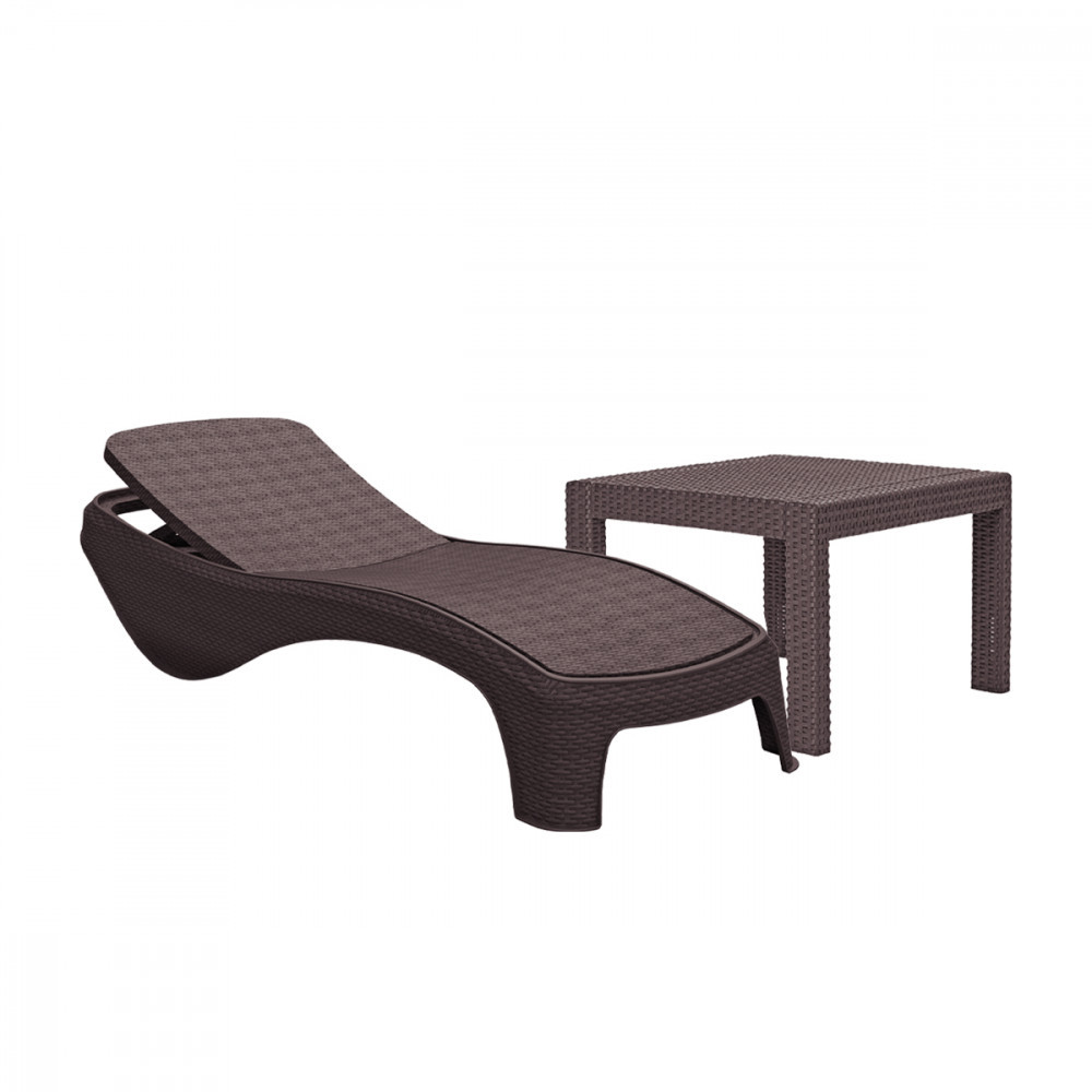 Șezlong - Curver Set șezlonguri de grădină Atlantic cu masă Rosario