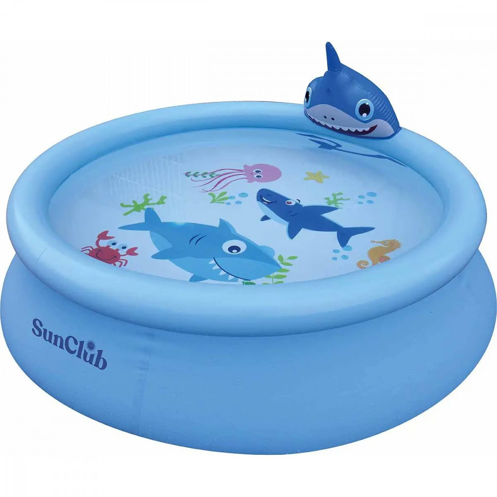 Piscină - Mirpol Piscină gonflabilă 3D Shark cu pulverizator 190 x 47 cm