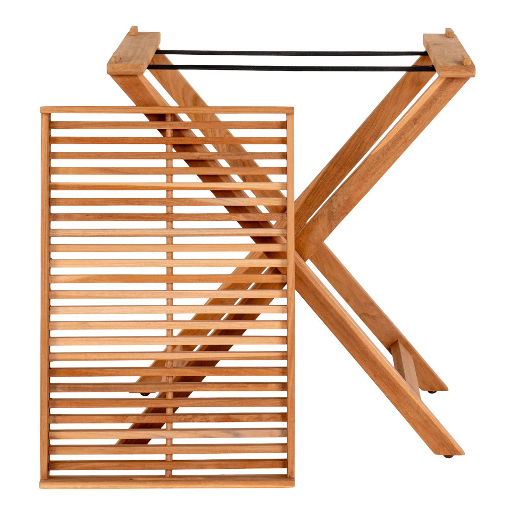 House Nordic Rendo masă mică cu tavă, lemn de tec, natural, 60x40x70 cm [4]