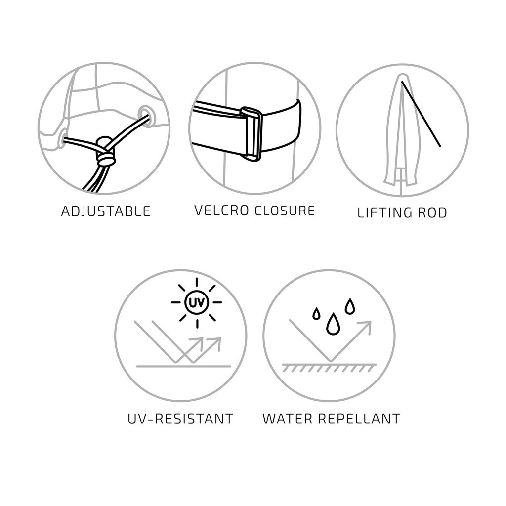 House Nordic Husă de protecție solară de lux pentru umbrele de soare, 210g/m2 poliester, hidrofug, negru [2]