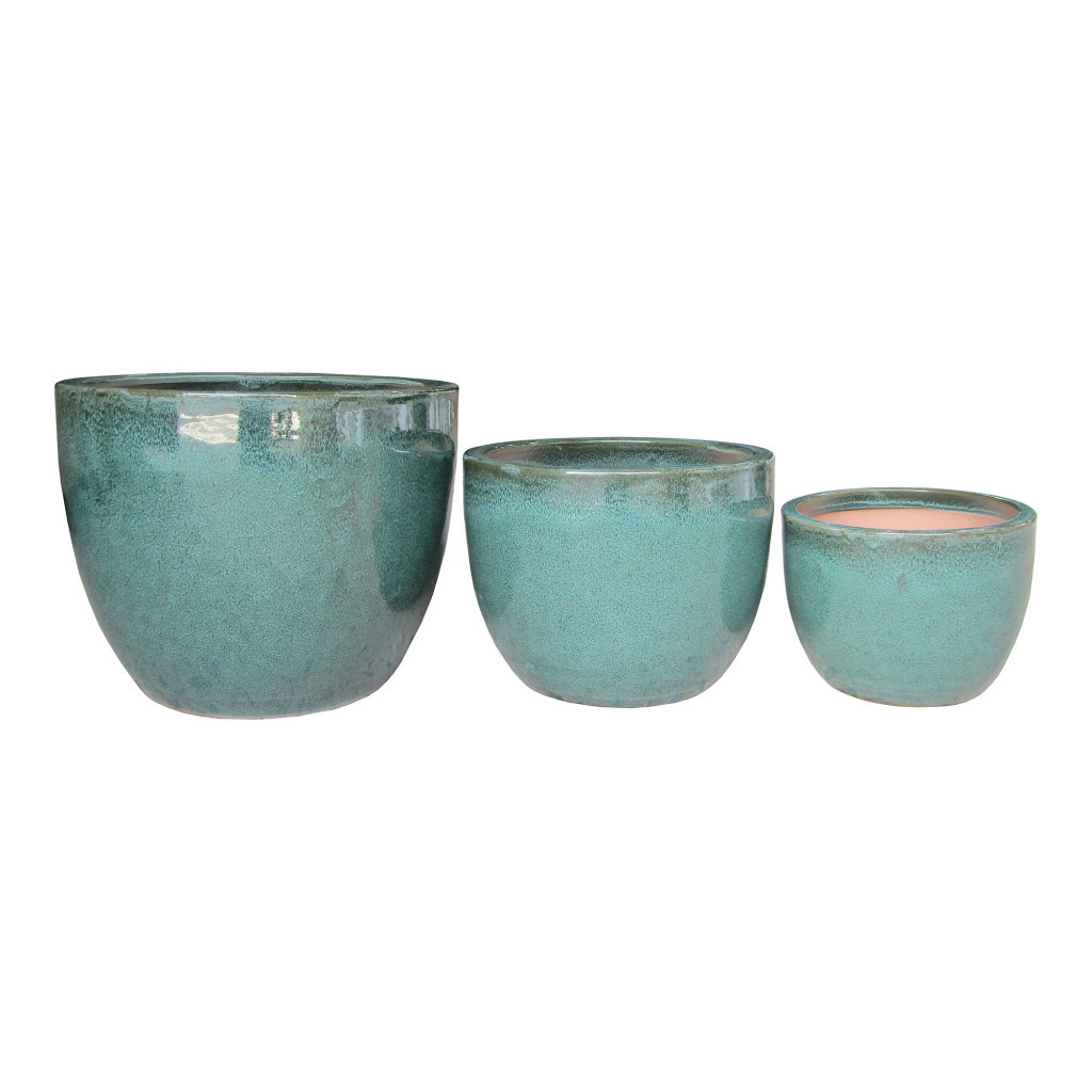 House Nordic Oale Burnley, ceramică glazurată, verde 3 buc [2]