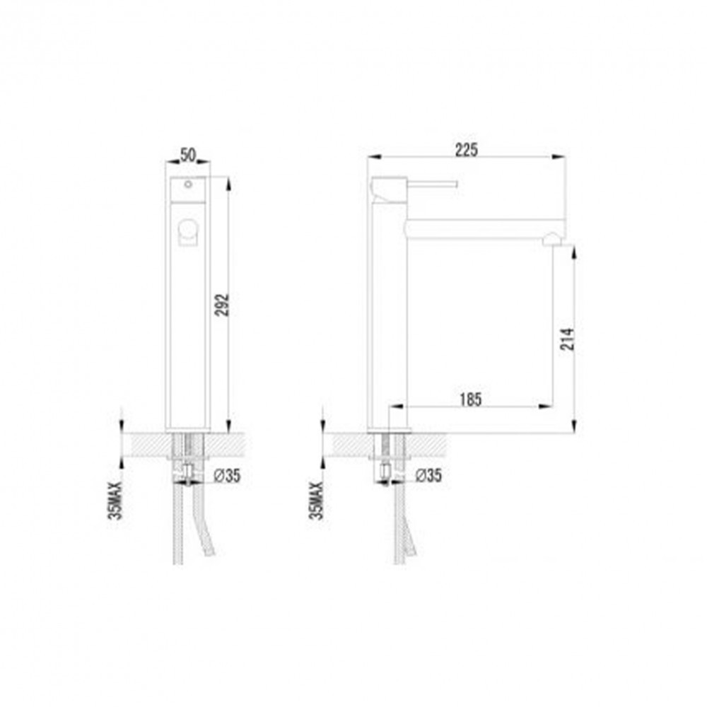 Wellis Baterie lavoar Comino înaltă [1]