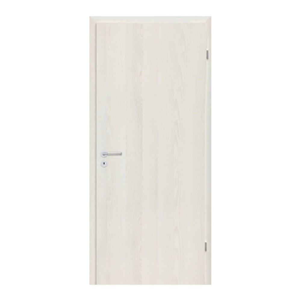Ușă interioară - Leziter Blat de ușă decorativ 3D Frasin alb 100 dreapta cu balama cromată cu încuietoare BB