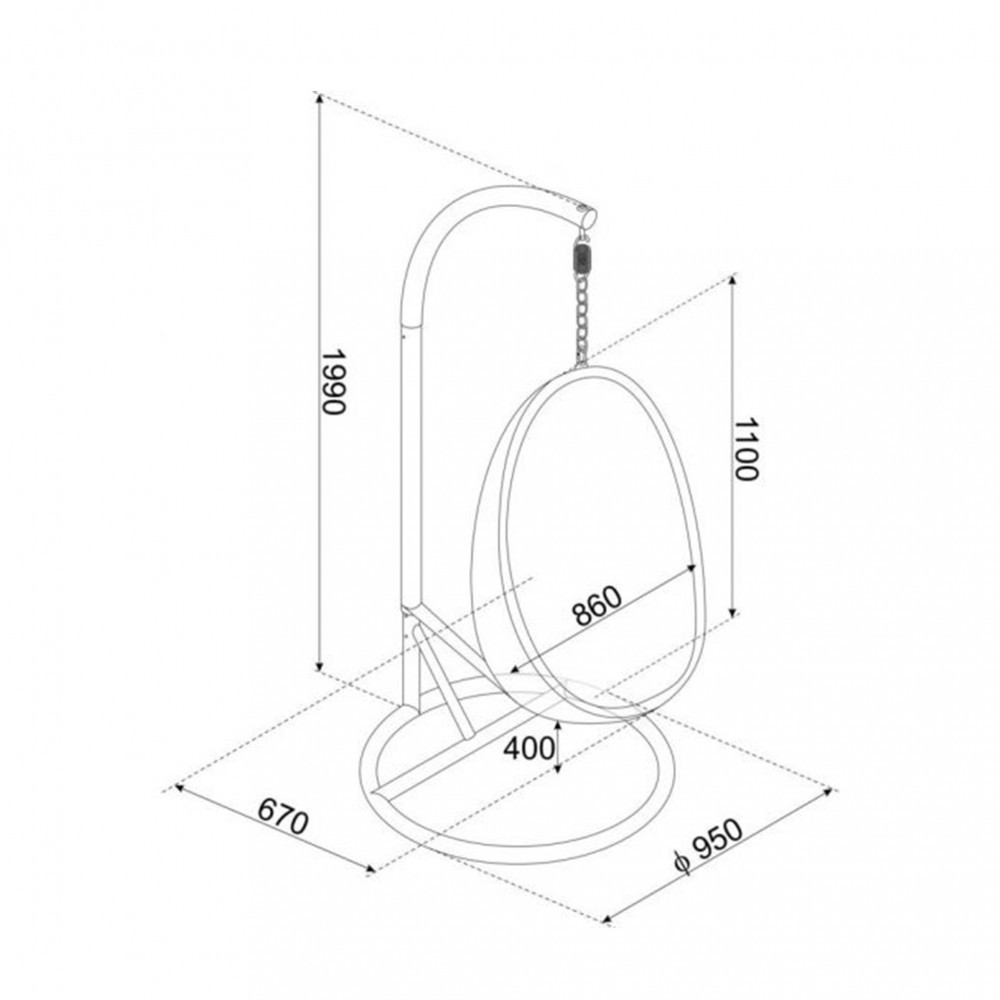 Logé Garden Scaun suspendat ALANISDG gri închis - cu coș bej [1]