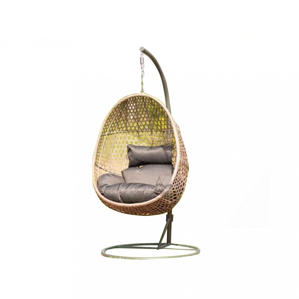 Logé Garden Scaun suspendat ALANISDG gri închis - cu coș bej [2]