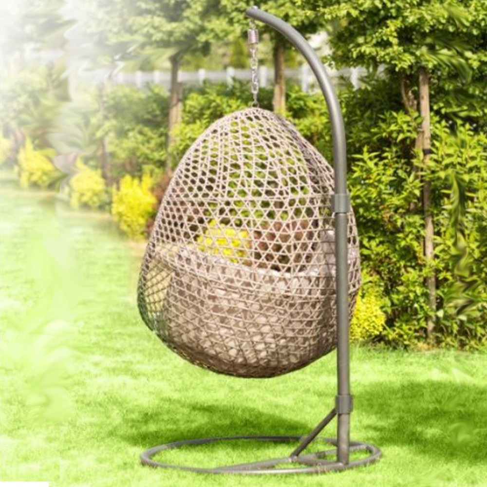 Logé Garden Scaun suspendat ALANISDG gri închis - cu coș bej [6]