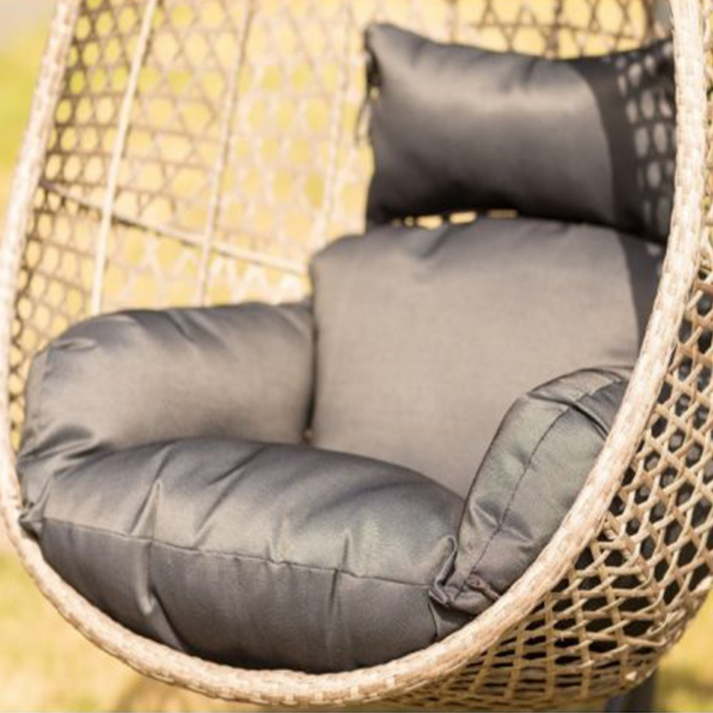 Logé Garden Scaun suspendat ALANISDG gri închis - cu coș bej [7]