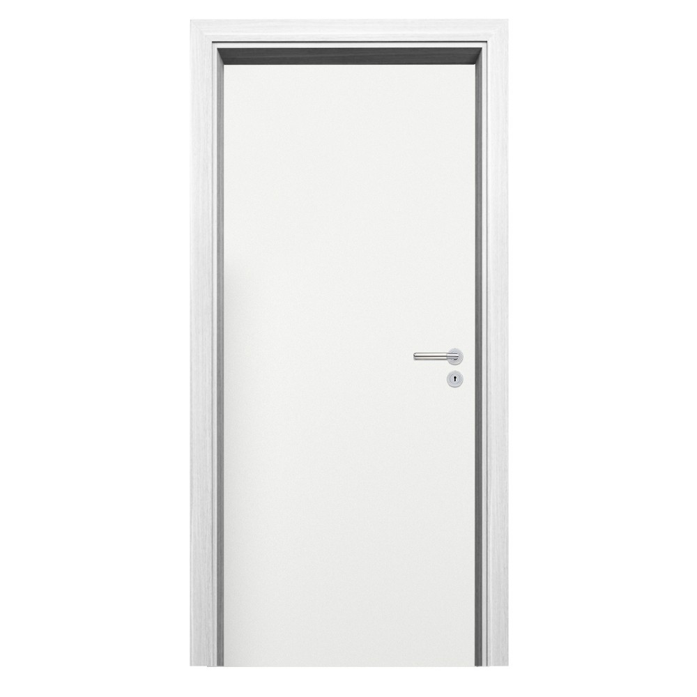 Leziter Blat de ușă decorativ CPL alb 100 stânga cu încuietoare BB, balama cromată [2]