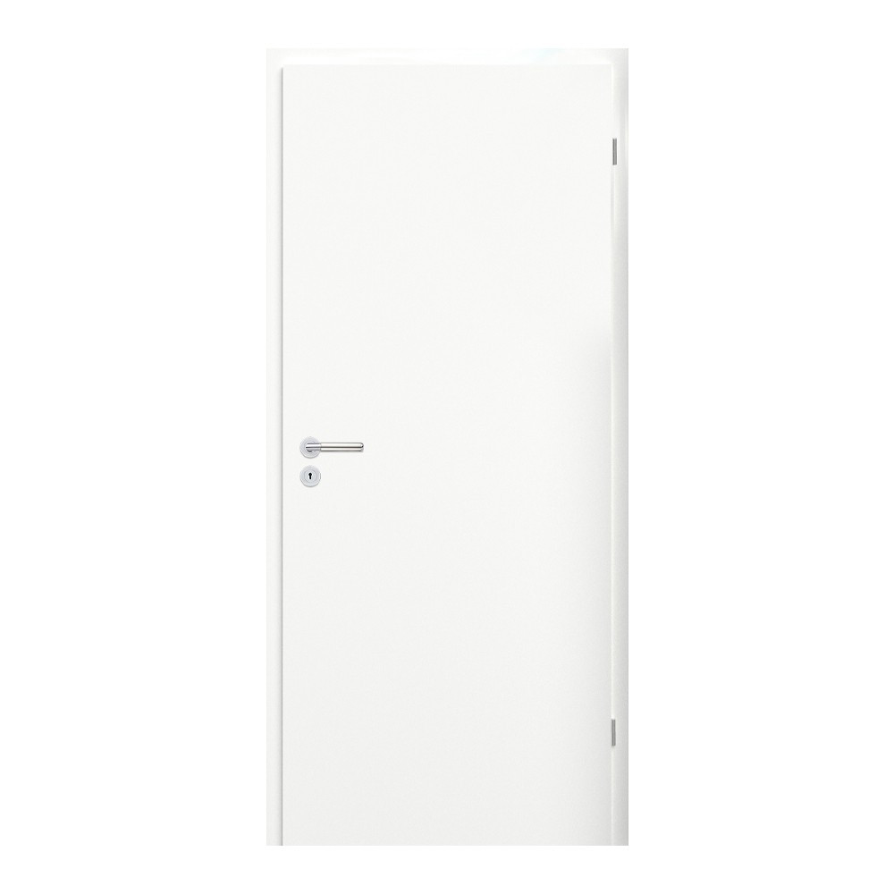 Ușă interioară - Leziter Blat de ușă decorativ CPL alb 75 dreapta, încuietoare BB, balama cromată