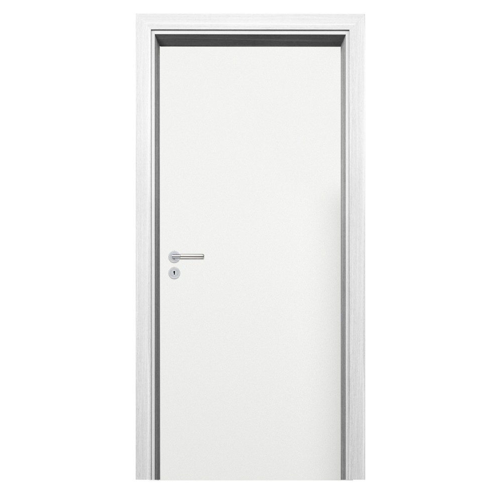 Leziter Blat de ușă decorativ alb 75 dreapta cu încuietoare BB, balama cromată [2]