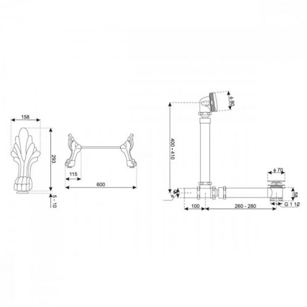 Kerra Antica cadă de baie cu picioare libere [3]