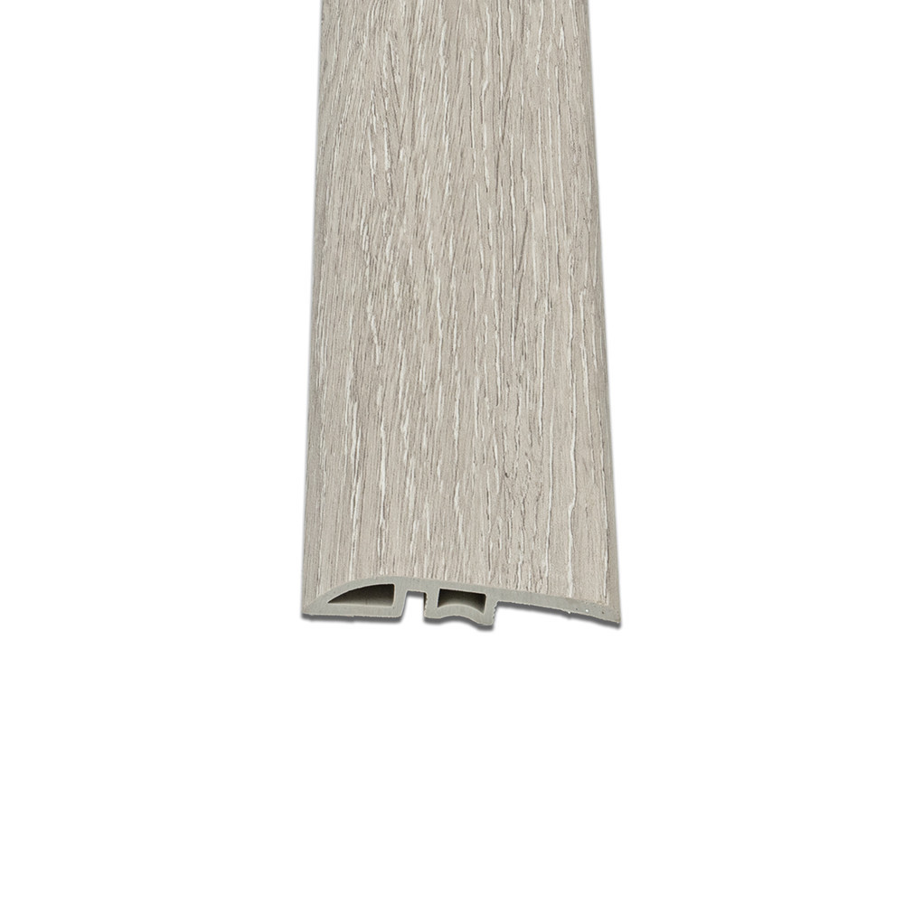 Pardoseli și placări pereți - Leziter Bandă de nivelare a podelei din vinil SPC, stejar arctic, 2400x45x8 mm