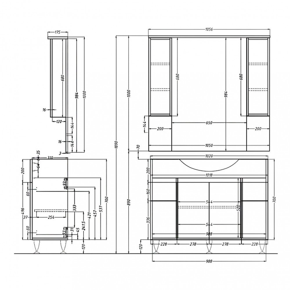 Leziter Dulap suspendat Bianca Plus 105, culoare stejar sonoma [1]
