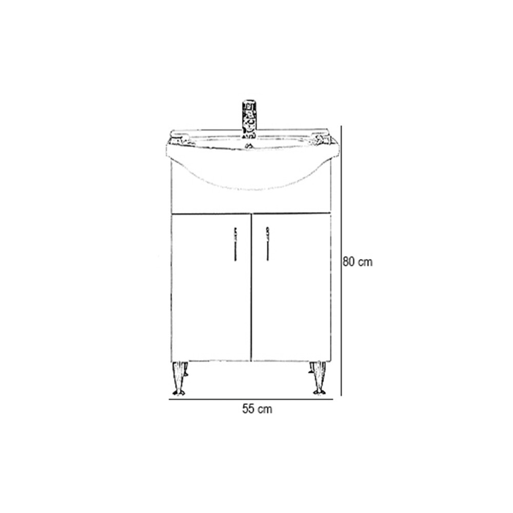 Leziter Dulap inferior Bianca Plus 55 cu lavoar [4]