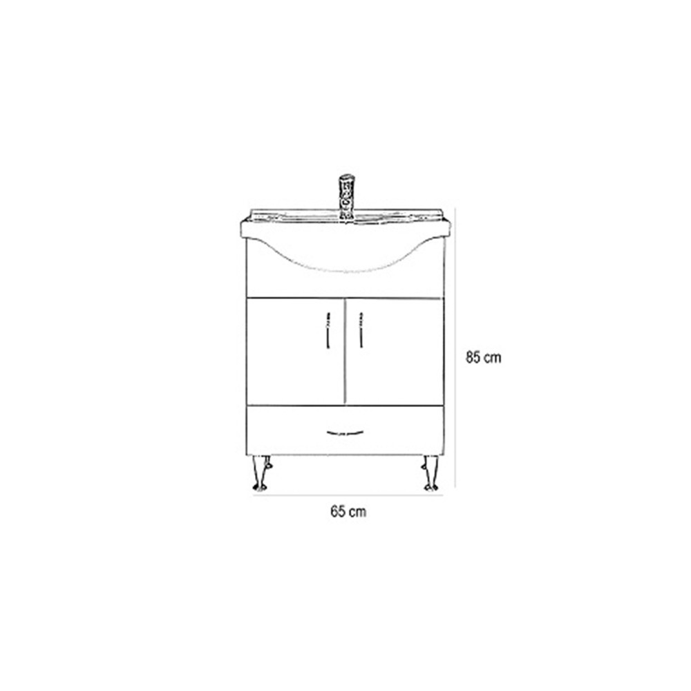 Leziter Dulap inferior Bianca Plus 65 cu lavoar [4]