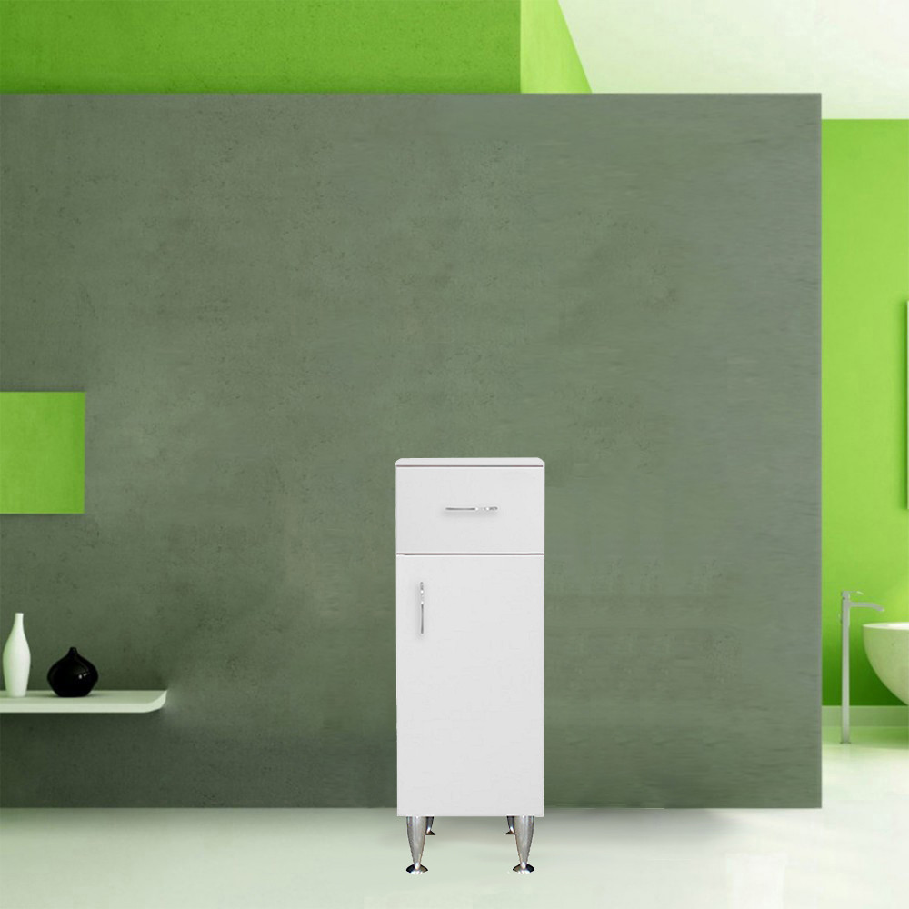 Leziter Dulap jos Bianca Plus 30 cu 1 ușă, 1 sertar, alb lucios, dreapta [2]