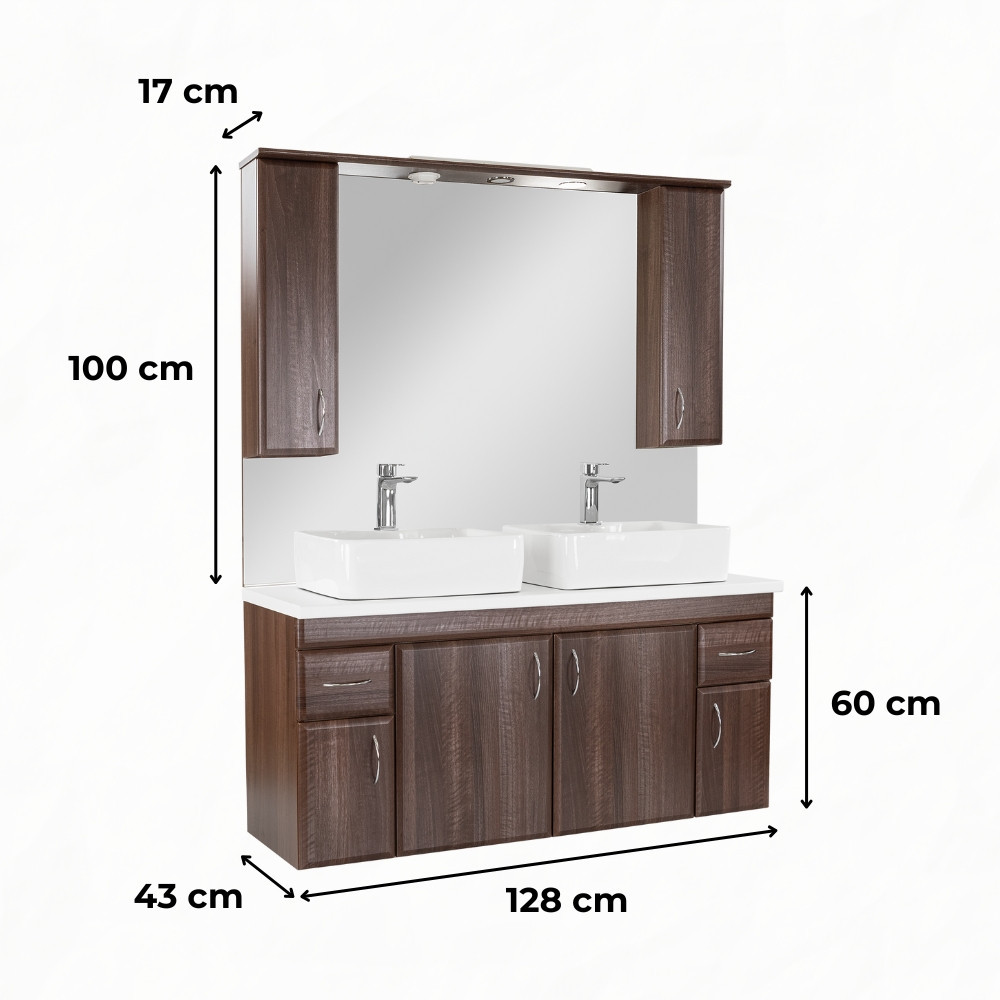 Leziter Bianco 130 fără lavoar cu blat de lucru din lemn de nuc Aida alb [1]