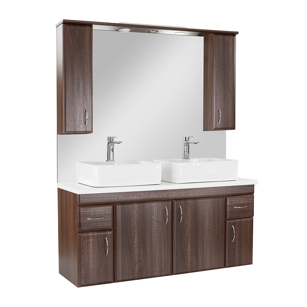 Leziter Bianco 130 fără lavoar cu blat de lucru din lemn de nuc Aida alb [2]