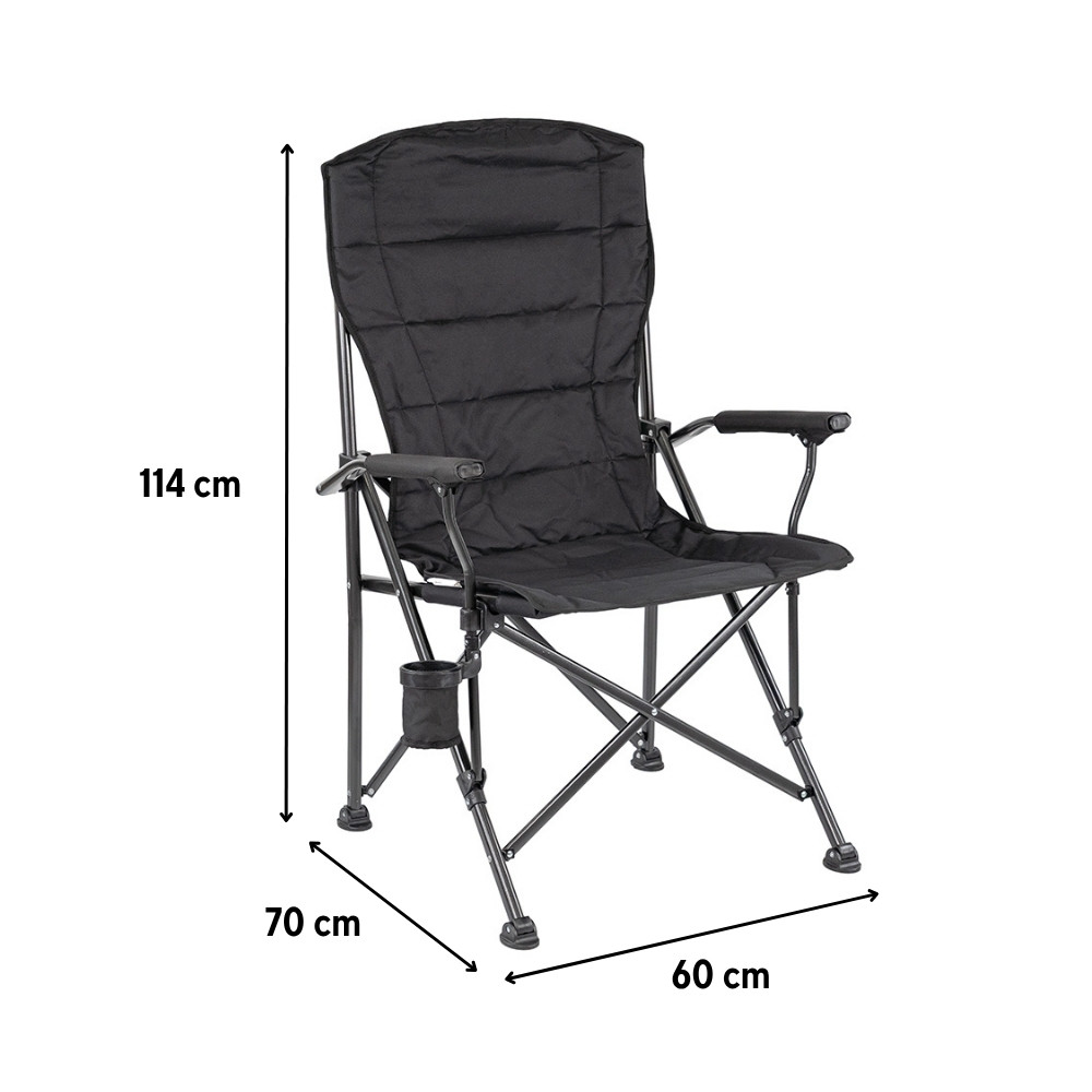 Leziter Leziter XL scaun de pescuit cu braț și suport pentru pahare negre [2]