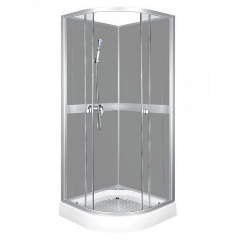 Cabină de duș - Kerra Cabină de duș clasică gri 80x80 cm cu cădiță de duș
