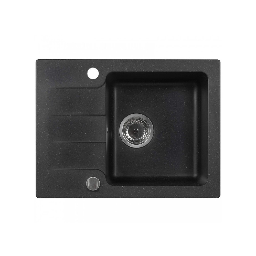 Chiuvetă granit - Kerra Chiuvetă din granit Coast 25 cu o cuvă, tip picurare, neagră