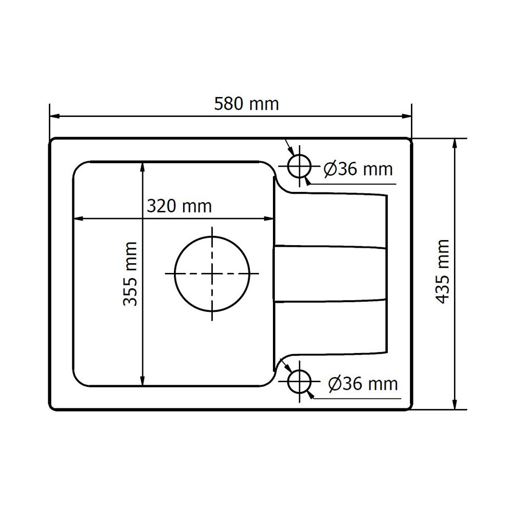 Kerra Chiuvetă din granit Coast 25 cu o cuvă, tip picurare, neagră [3]