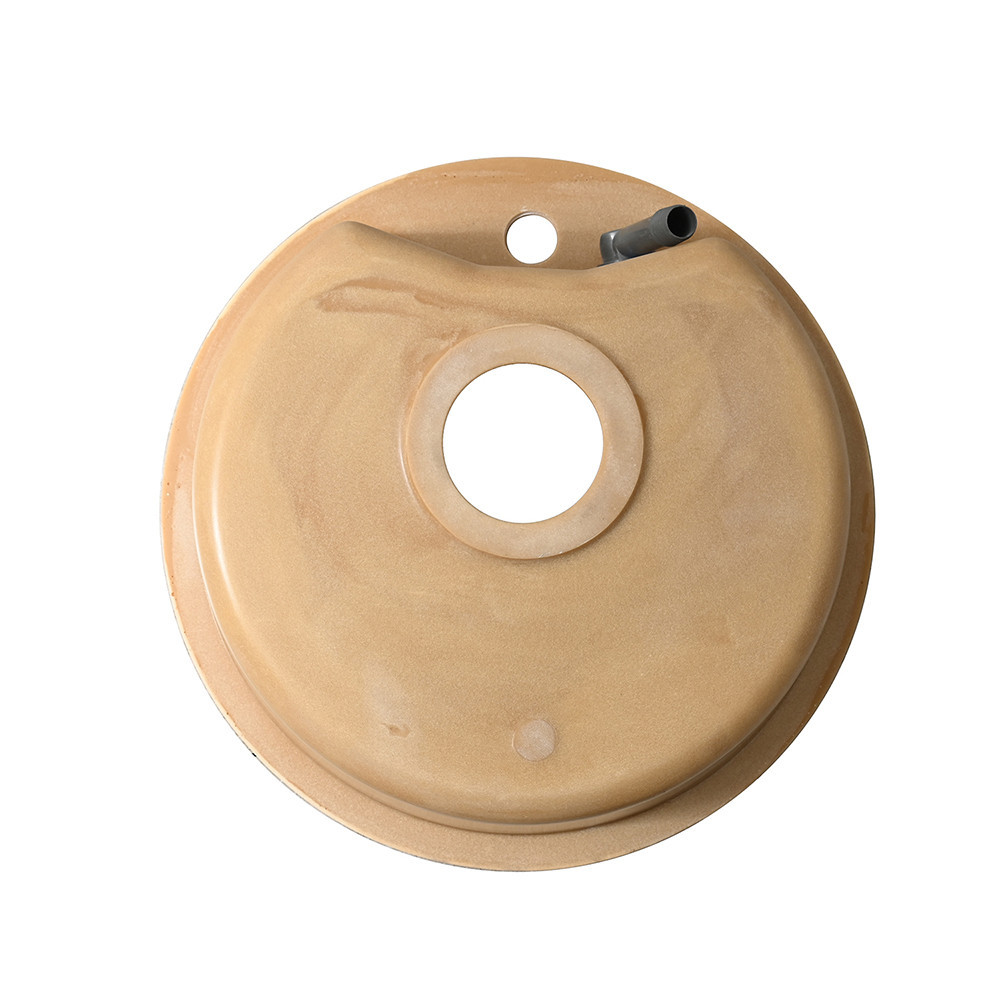 Leziter Chiuvetă rotundă Dorin din granit cu o singură cuvă și sifon bej [5]