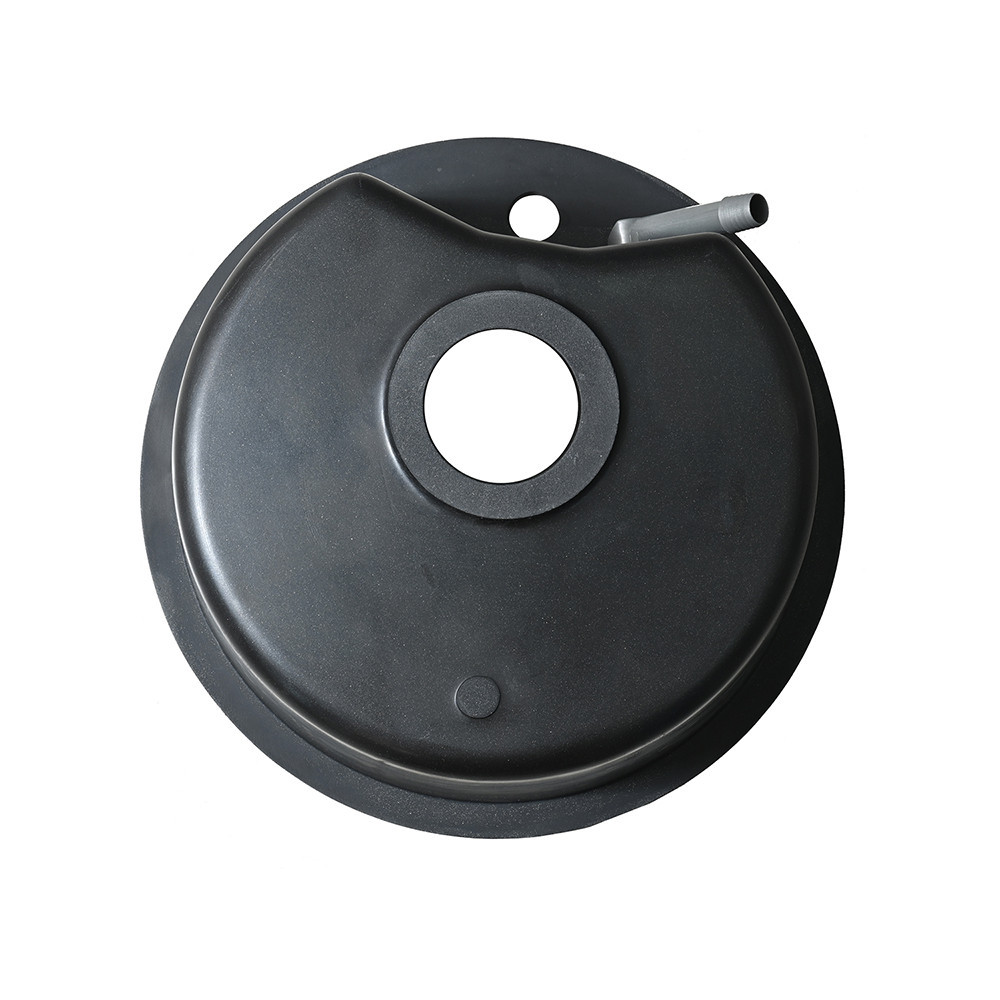 Leziter Chiuvetă rotundă Dorin din granit cu o singură cuvă și sifon, neagră [6]