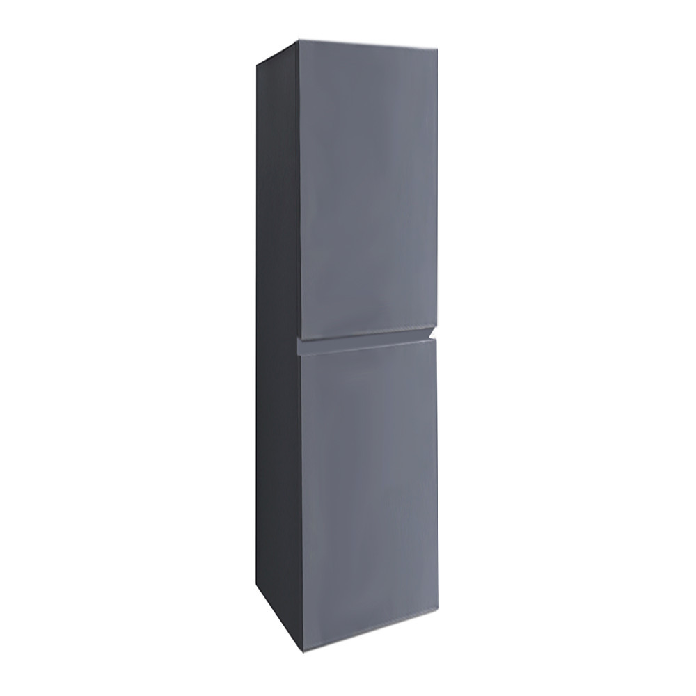 Dulap baie suspendat - Leziter Dulap lateral Cube gri, montat pe perete