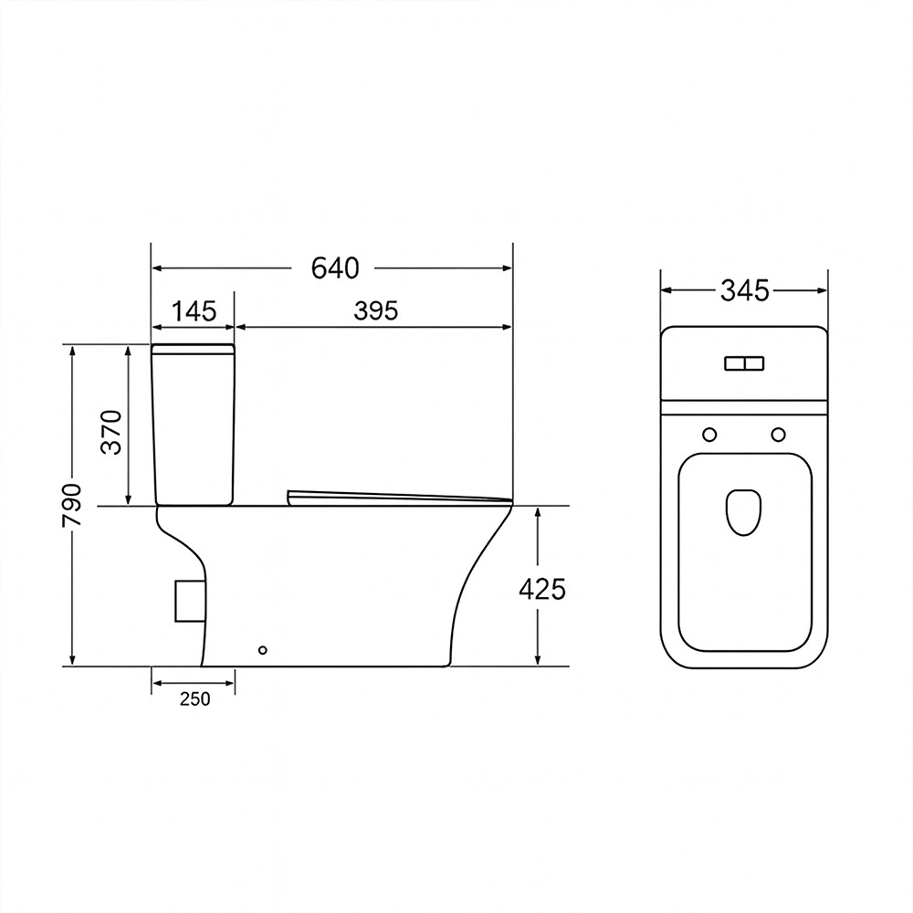 Leziter Toaletă compactă monobloc Nile cu scaun cu închidere moale și spălare din spate [2]
