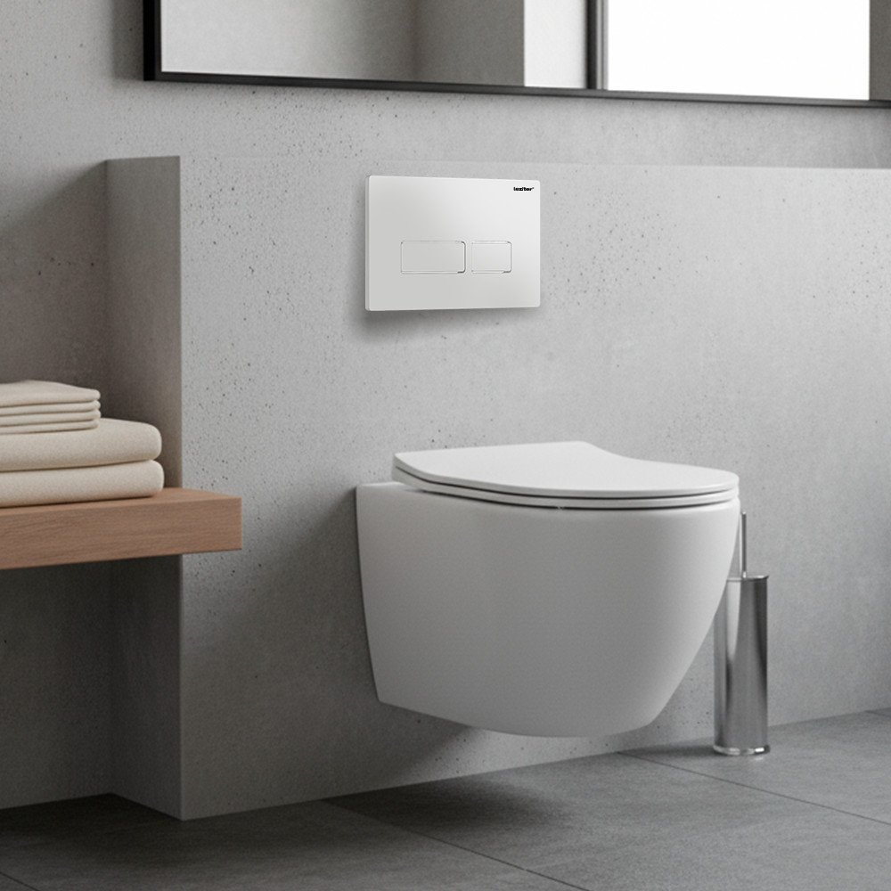 Leziter Toaletă Delano fără ramă, montată pe perete, cu capac cu închidere silențioasă [1]