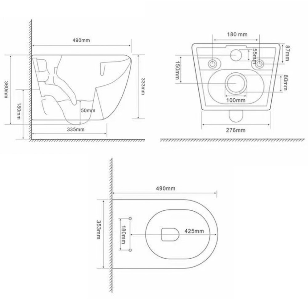 Leziter Delano fali rimless WC soft-close ülőkével [2]