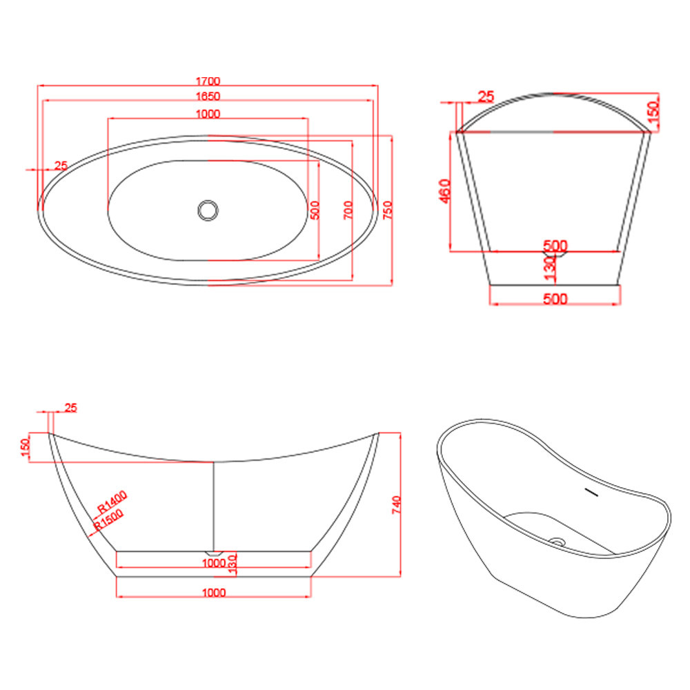 Leziter Cadă de baie independentă Lago [2]