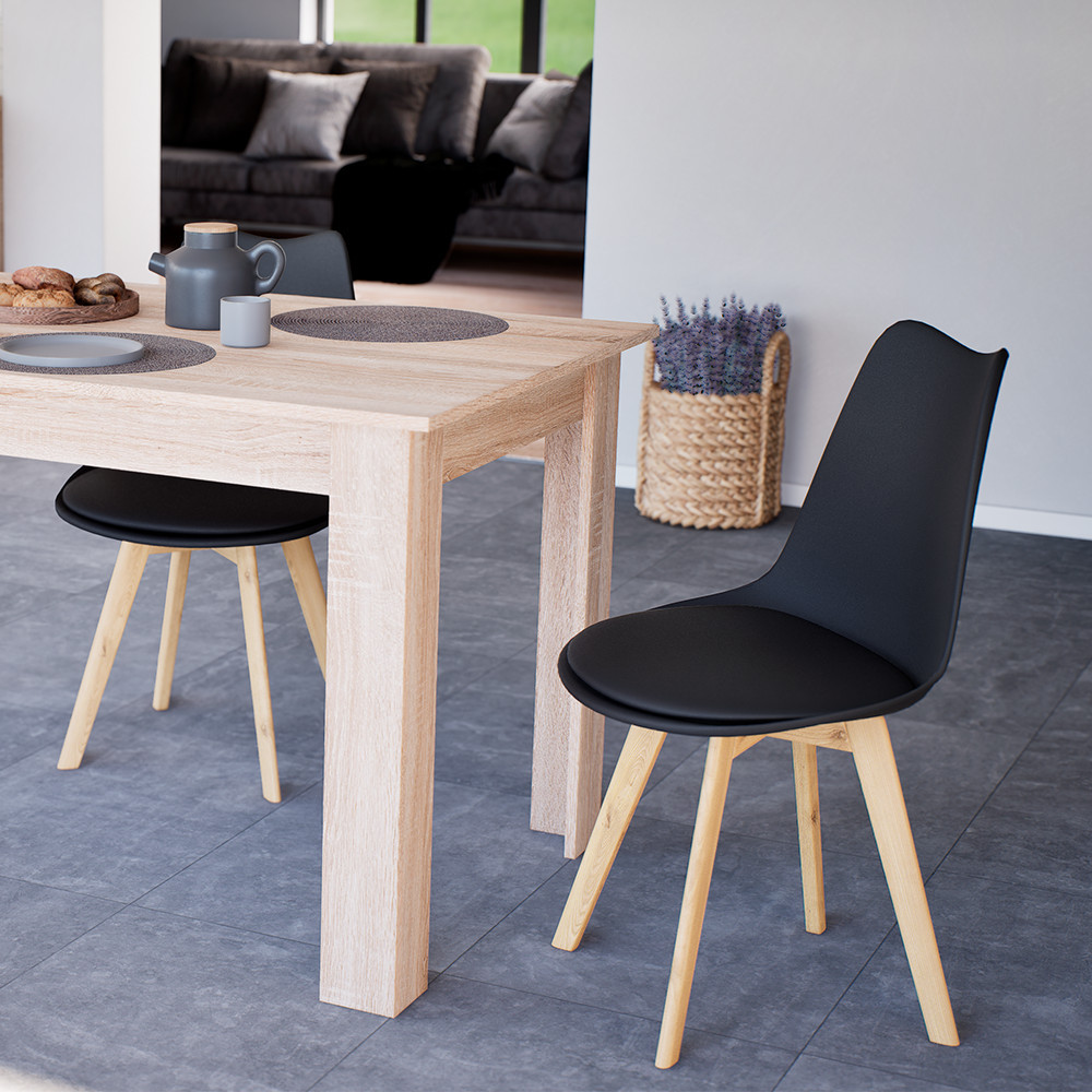 Leziter Scaun de sufragerie Silla 6 buc în negru [1]