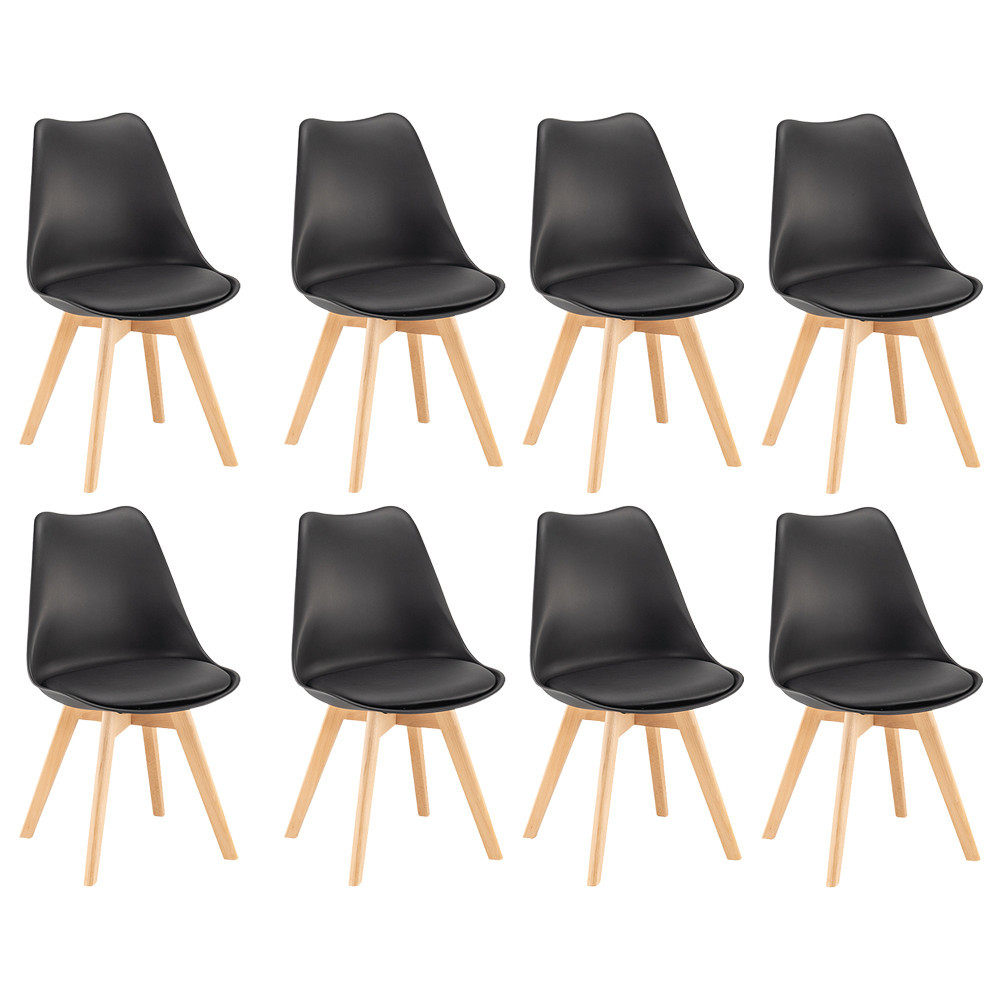 Mobilier - Leziter Silla scaun de luat masa 8 bucăți în negru