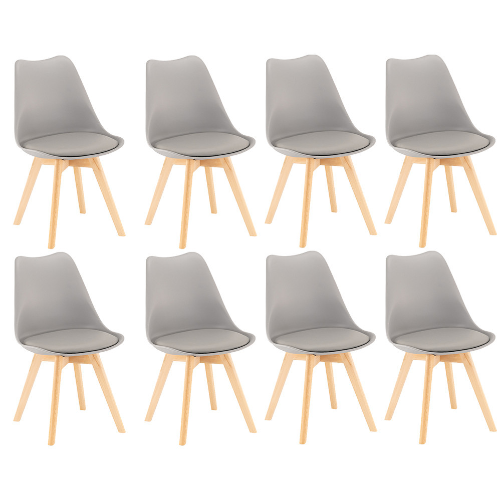 Scaun masă - Leziter Scaun de sufragerie Silla 8 buc în gri