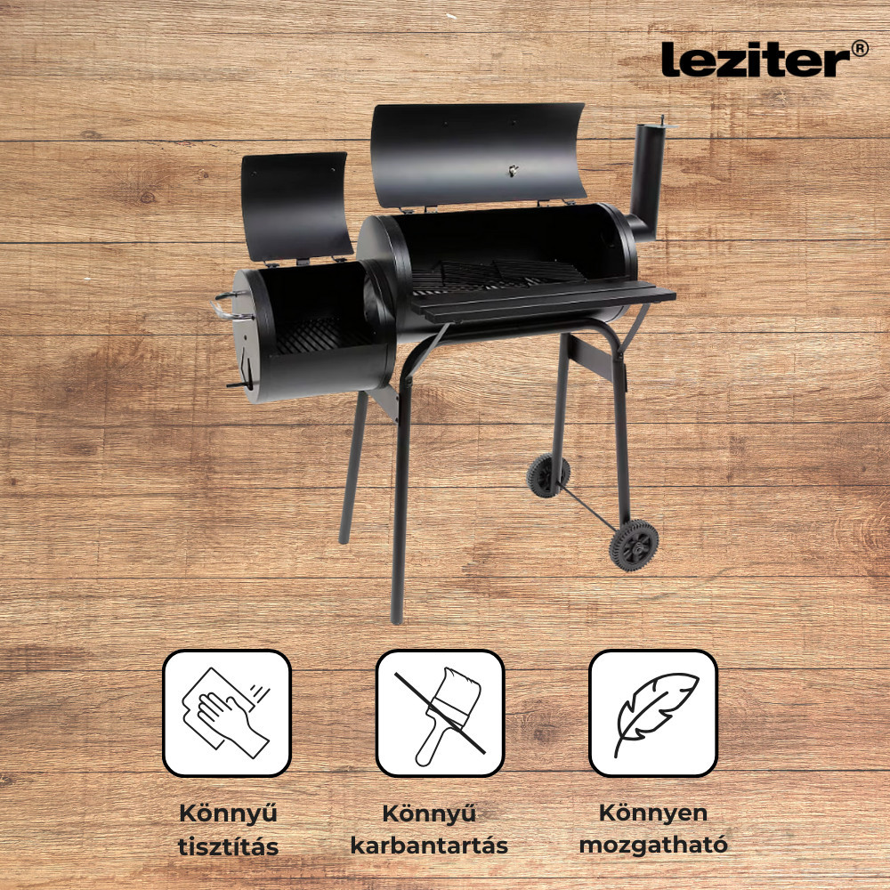 Leziter Grătar de grădină cu cărbune și afumătoare [3]