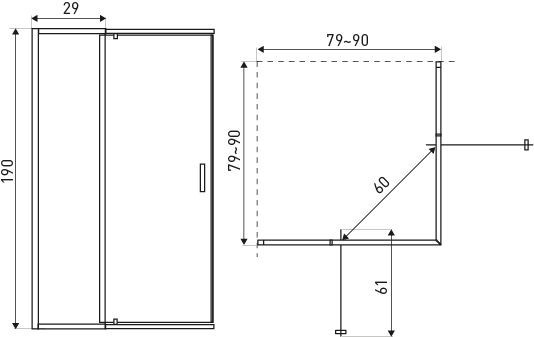 Kerra Cabină de duș pătrată Dunaj 2 D fără cădiță [1]