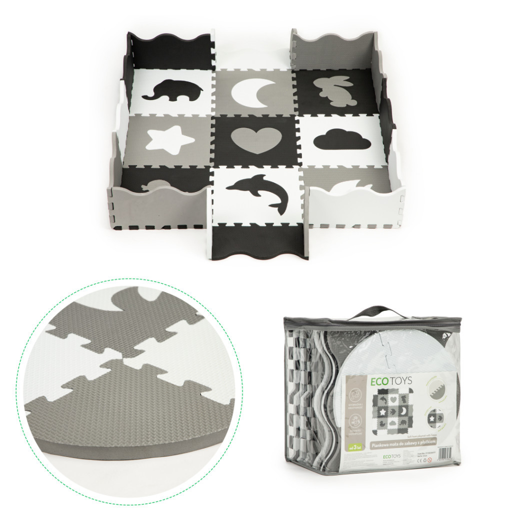 Homelux Covor puzzle din spumă cu gard 25 de piese [9]