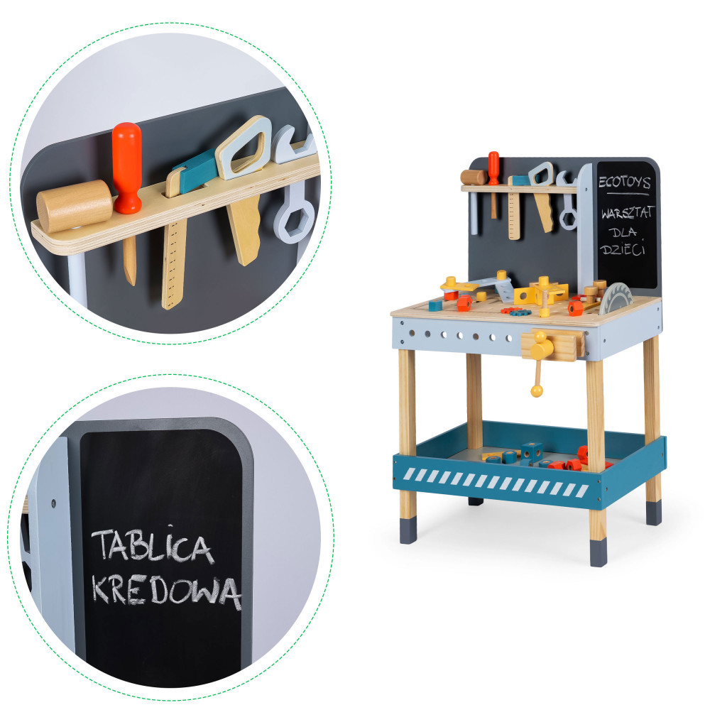 Homelux Masă DIY din lemn cu unelte și tablă 47 piese [3]