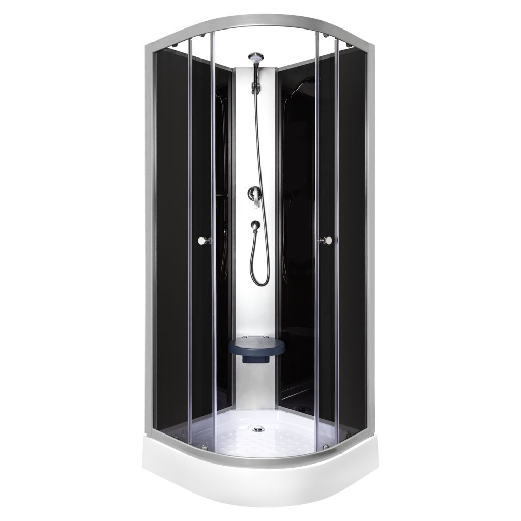 Cabină de duș - Kerra Cabină de duș Evora Black 80 cu cădiță de duș