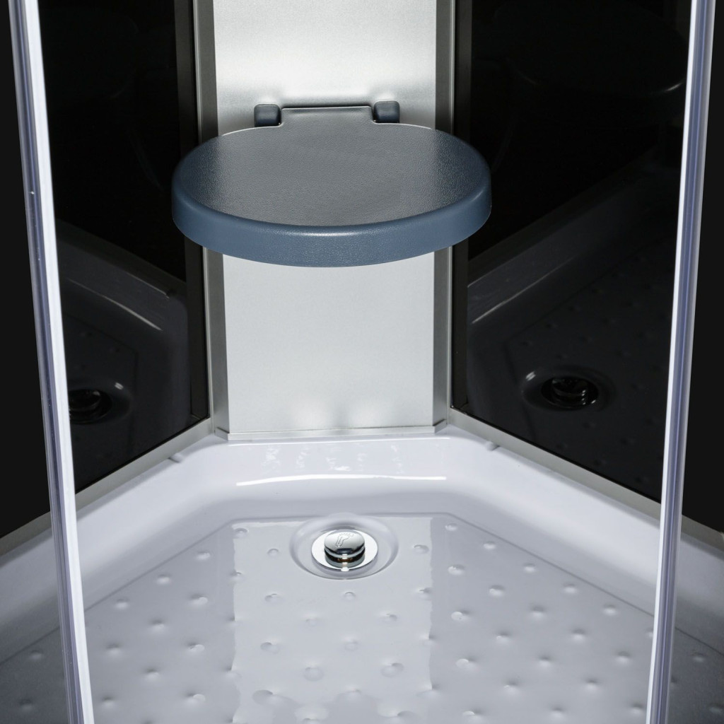 Kerra Cabină de duș Evora Black 80 cu cădiță de duș [2]