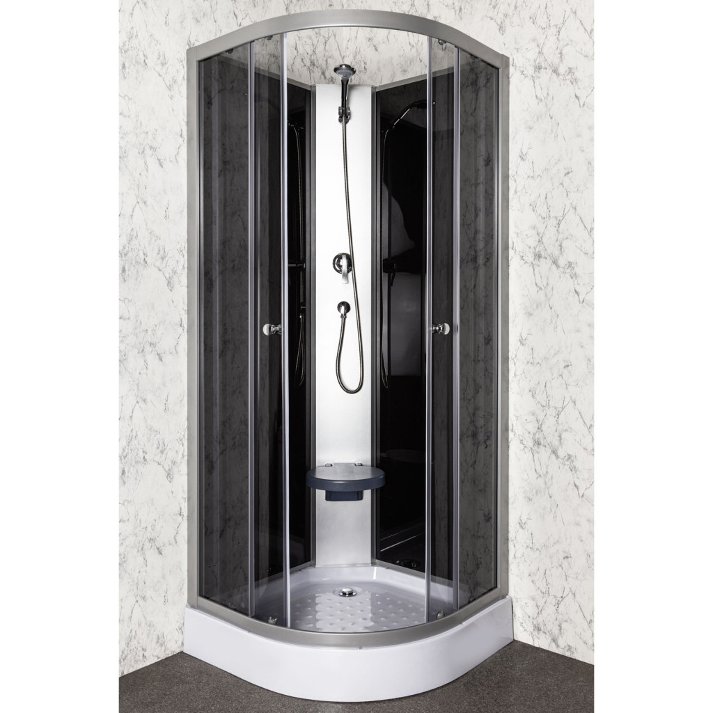 Kerra Cabină de duș Evora Black 80 cu cădiță de duș [4]